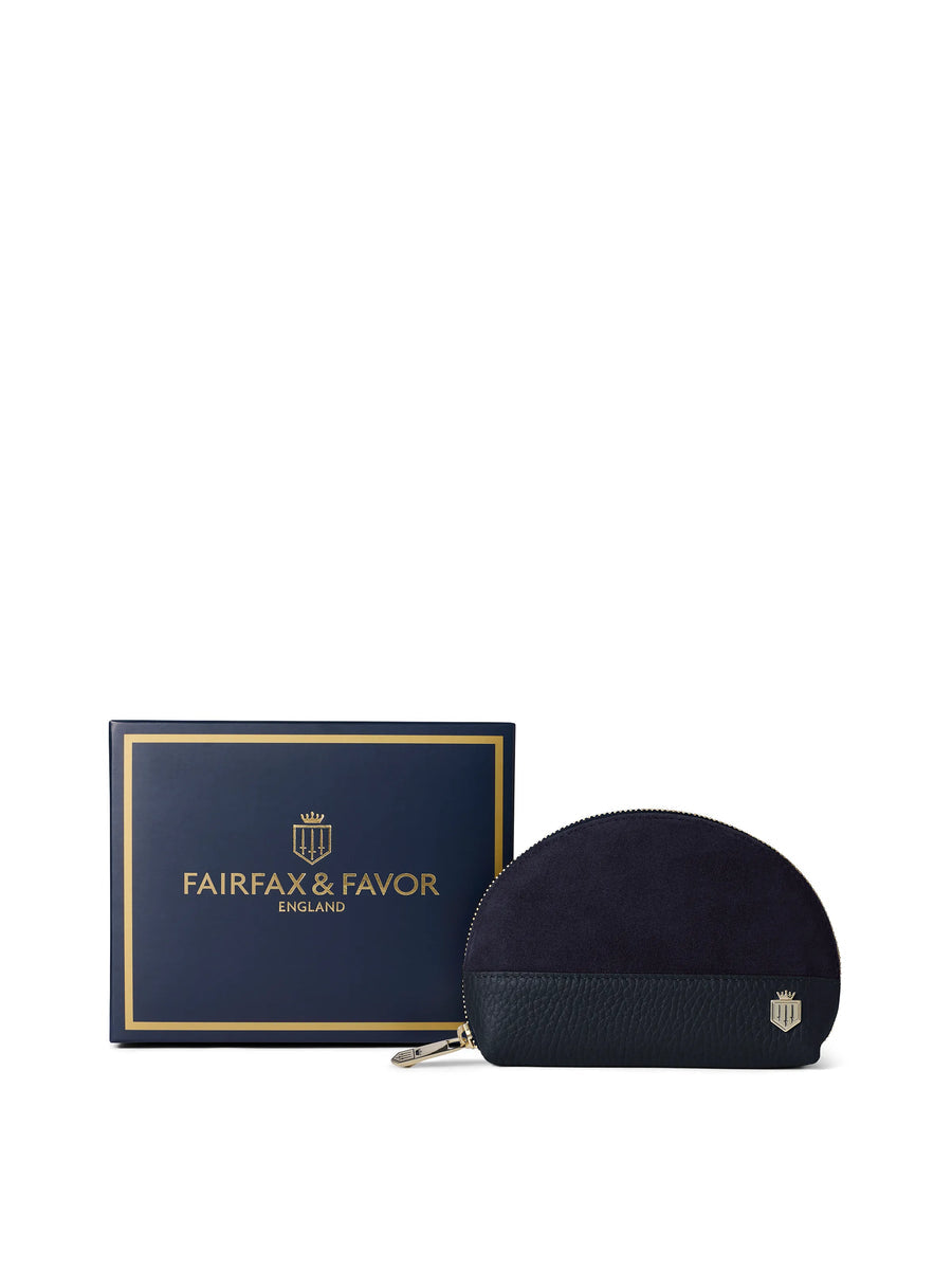 The Chiltern Women's Coin Purse - Navy Suede
