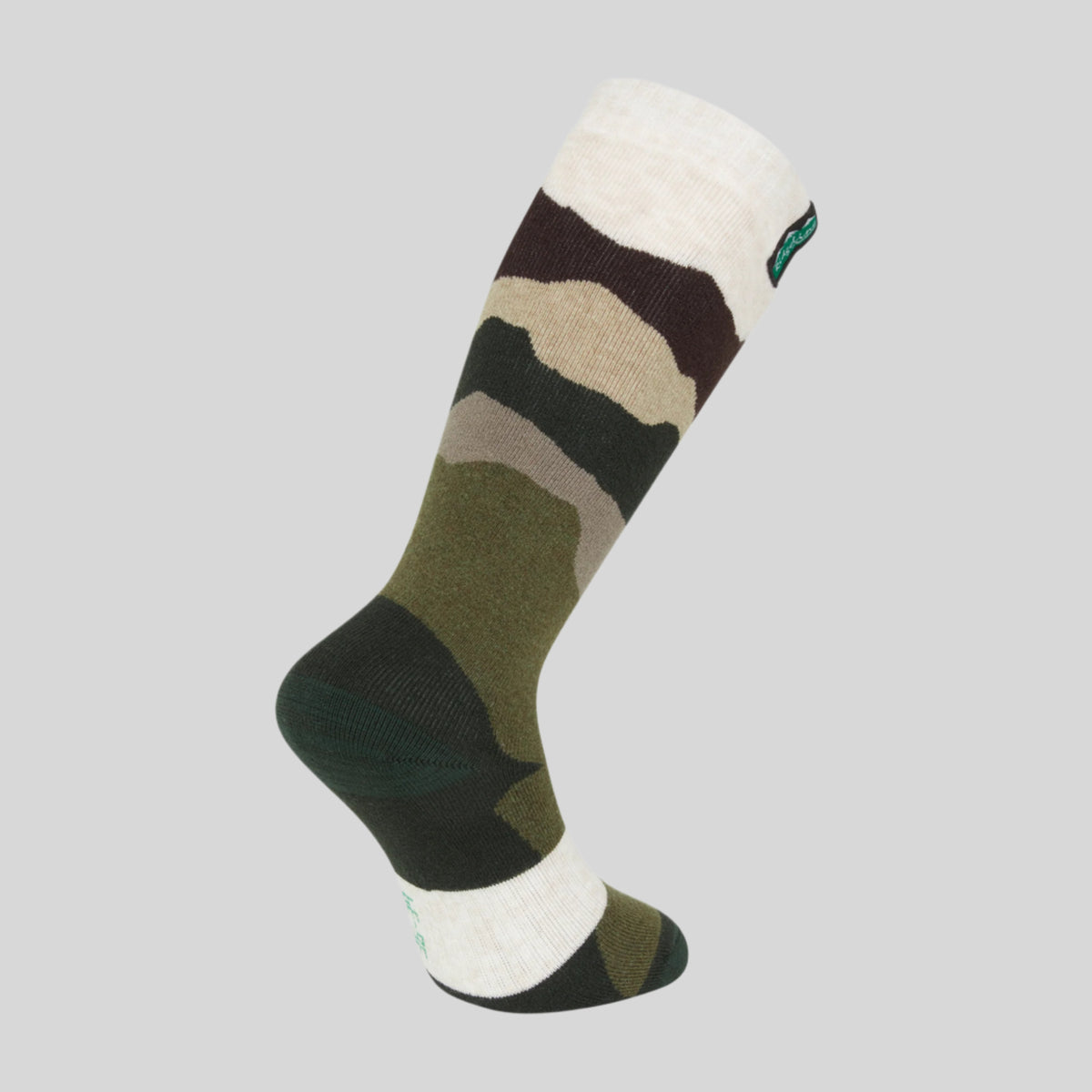 Merino Wool Socks Mid Length Olive Stripes