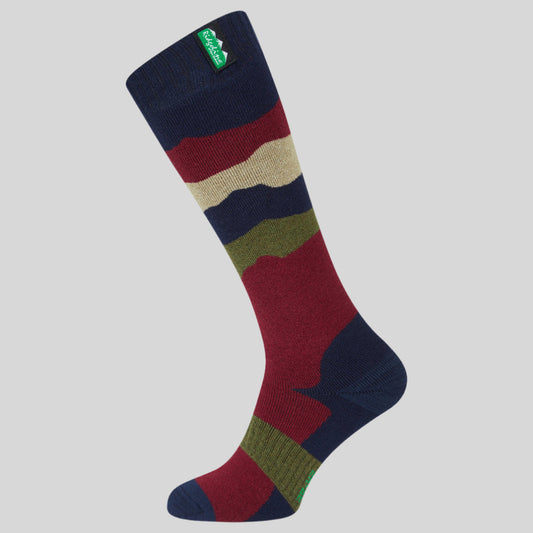 Merino Wool Socks Mid Length Navy Stripes