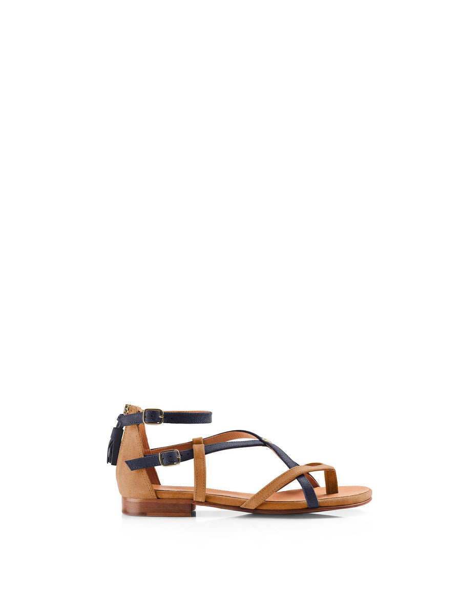 Brancaster Tan & Navy Sandals