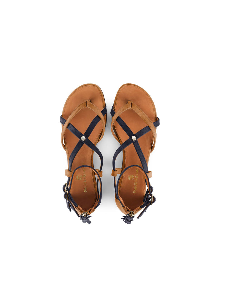 Brancaster Tan & Navy Sandals