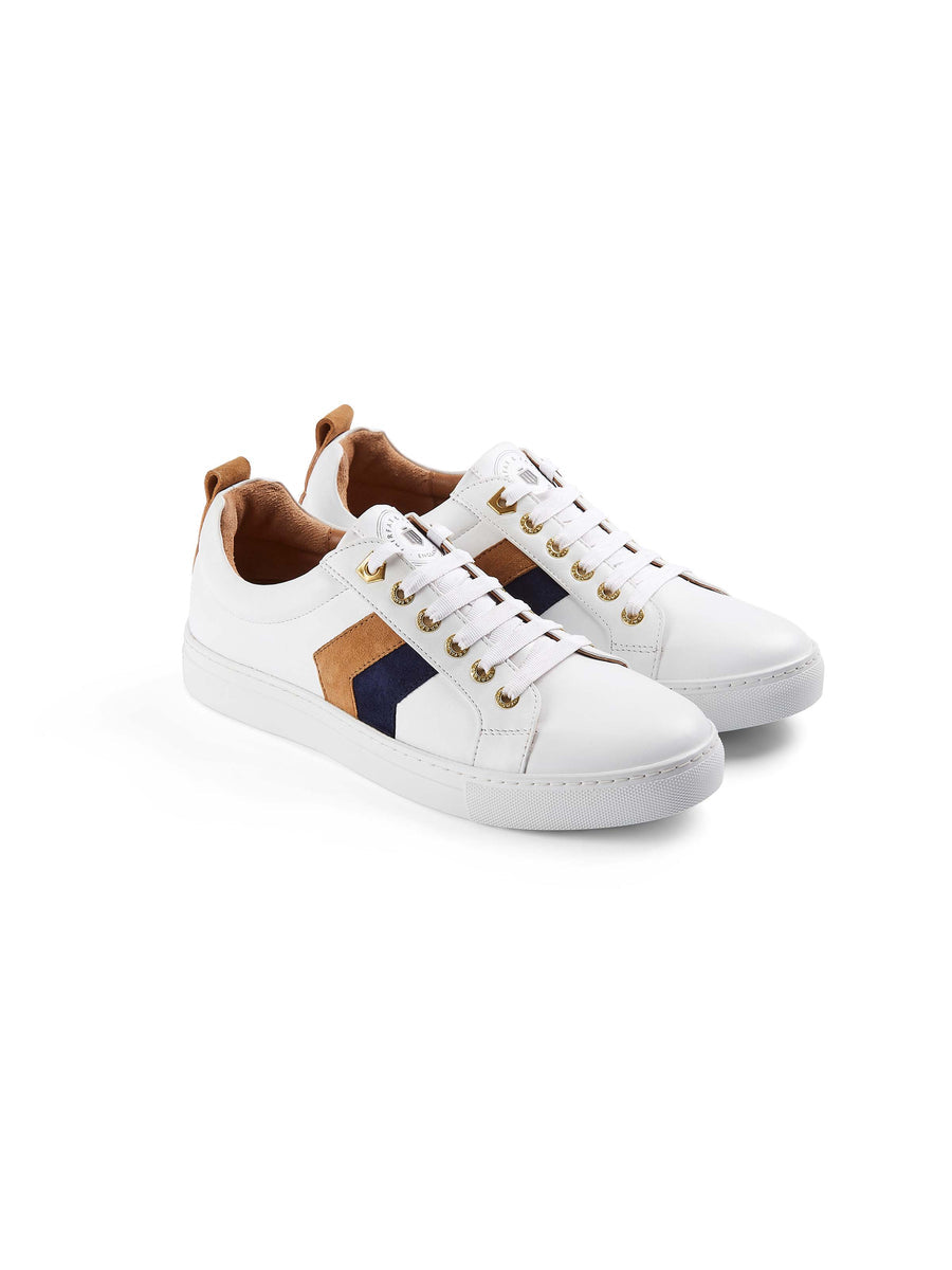 Alexandra Tan & Navy Trainers