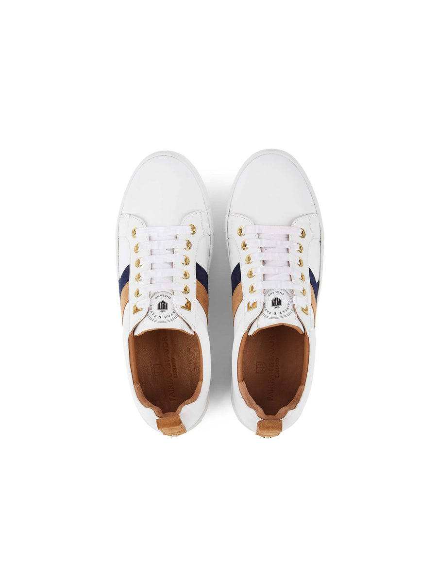 Alexandra Tan & Navy Trainers