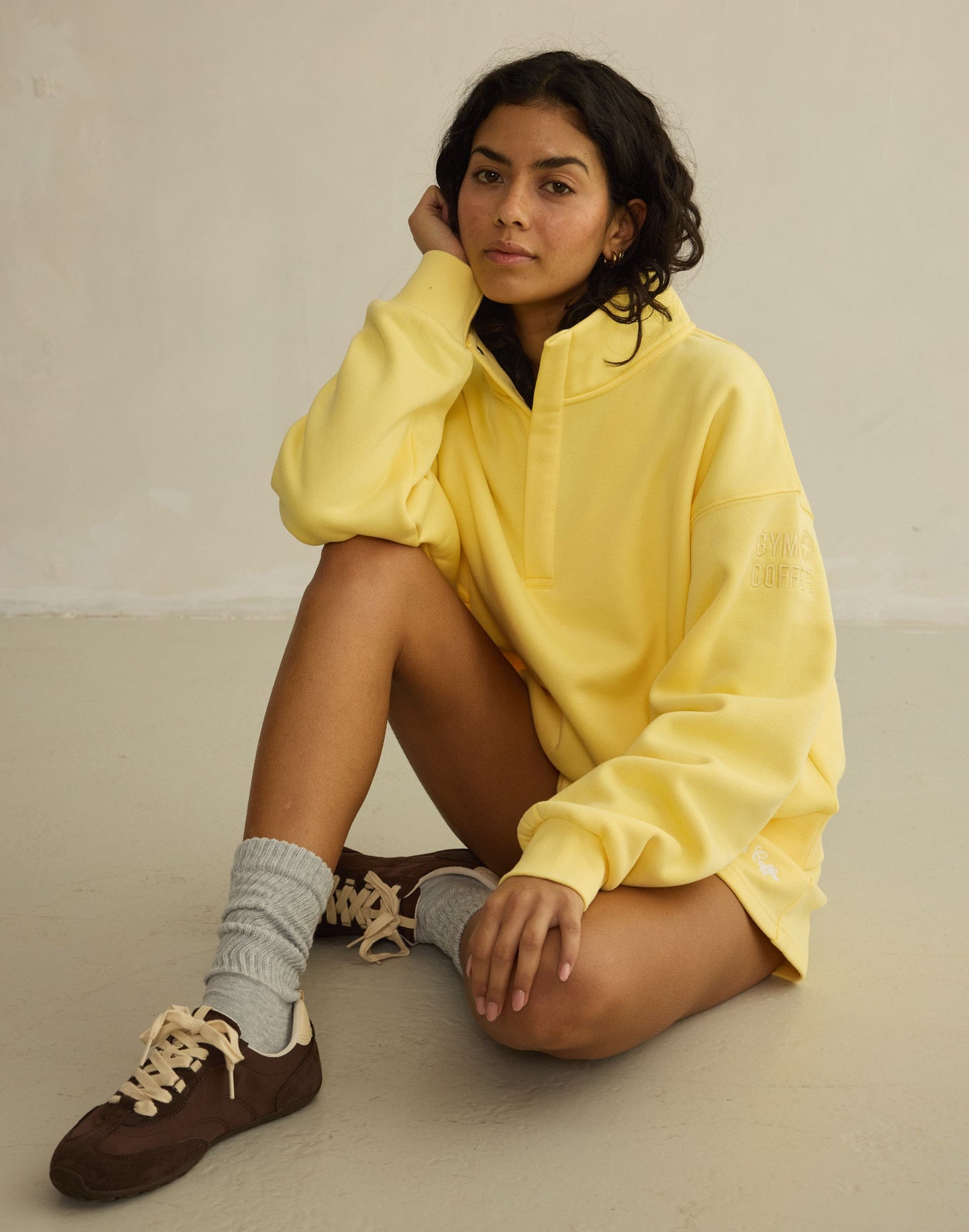 Daily Snap Collar Sweatshirt Lemon Sorbet