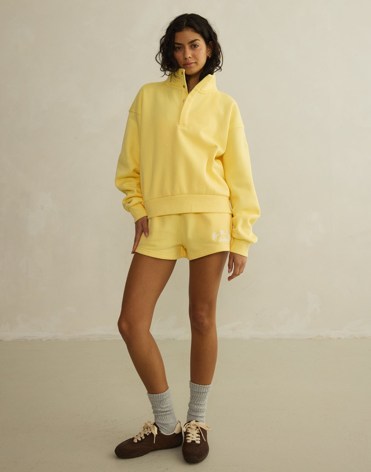 Daily Snap Collar Sweatshirt Lemon Sorbet