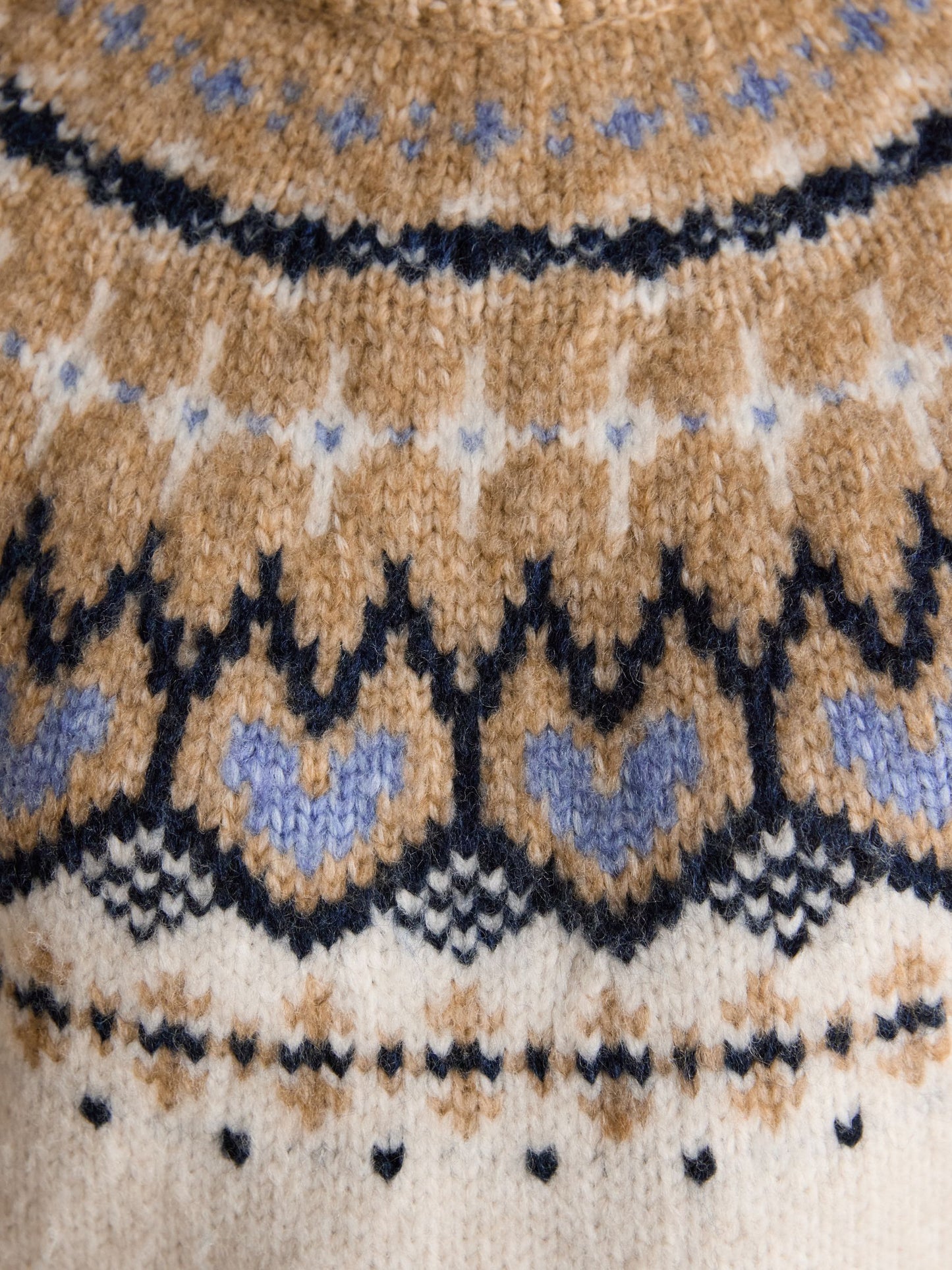 Charlie Cream & Brown Fair Isle Knitted Jumper