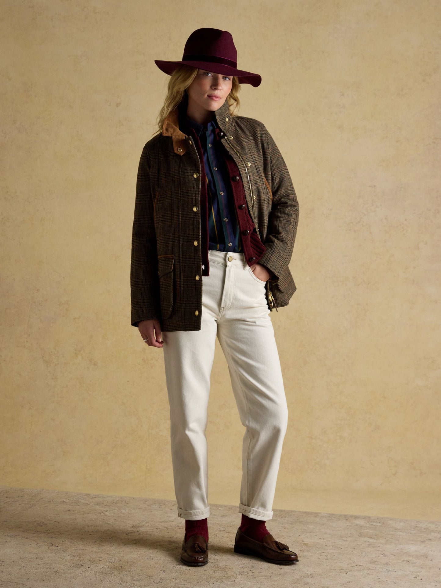 Contemporary Brown Check Tweed Fieldcoat