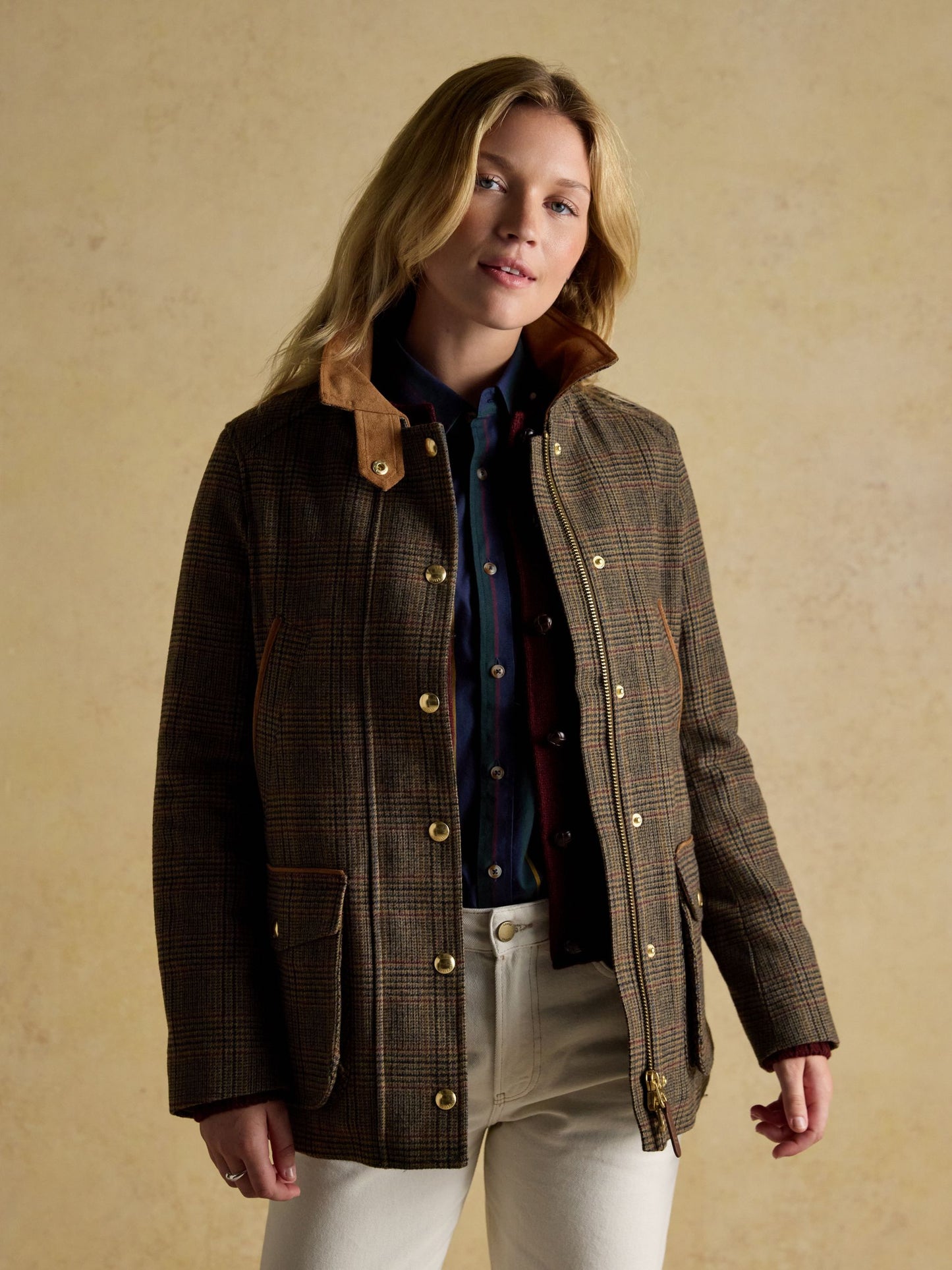 Contemporary Brown Check Tweed Fieldcoat