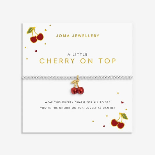 A Little Vibes 'Cherry On Top' Bracelet in Silver Plating