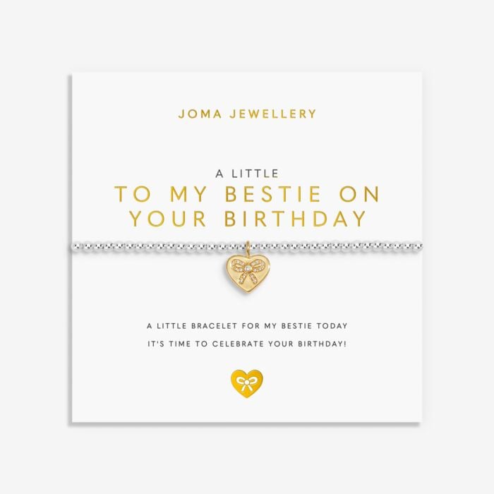 A Little 'To My Bestie On Your Birthday' Bracelet in Silver and Gold Plating