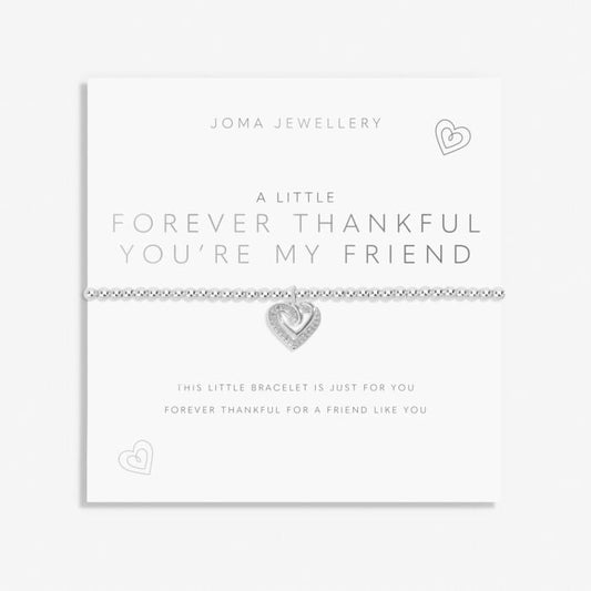 A Little 'Forever Thankful You Are My Friend' Bracelet in Silver Plating