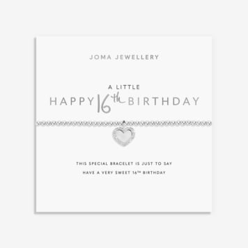 A Little 'Happy Sweet 16th Birthday' Bracelet in Silver Plating