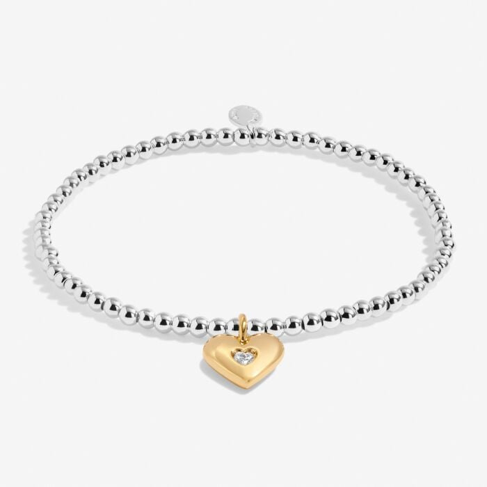 A Little 'Love You With All My Heart' Bracelet in Silver and Gold Plating