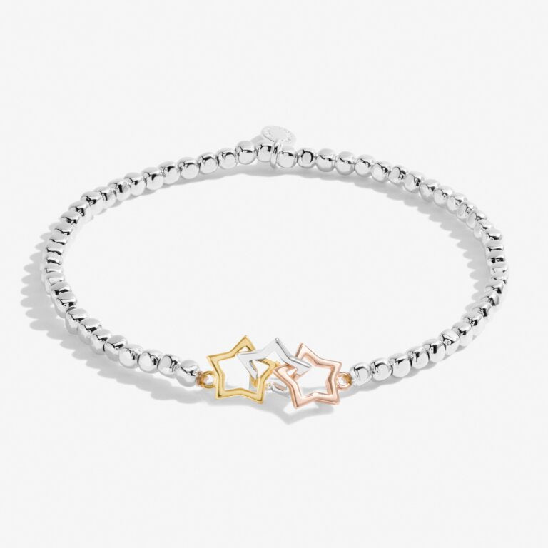 Forever Yours 'Magical Birthday Wish' Trio Bracelet In Silver, Gold And Rose Gold Plating