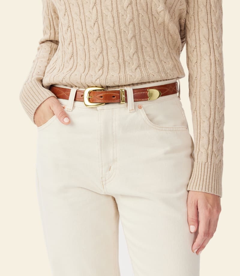 Cate Stitched Belt Tan