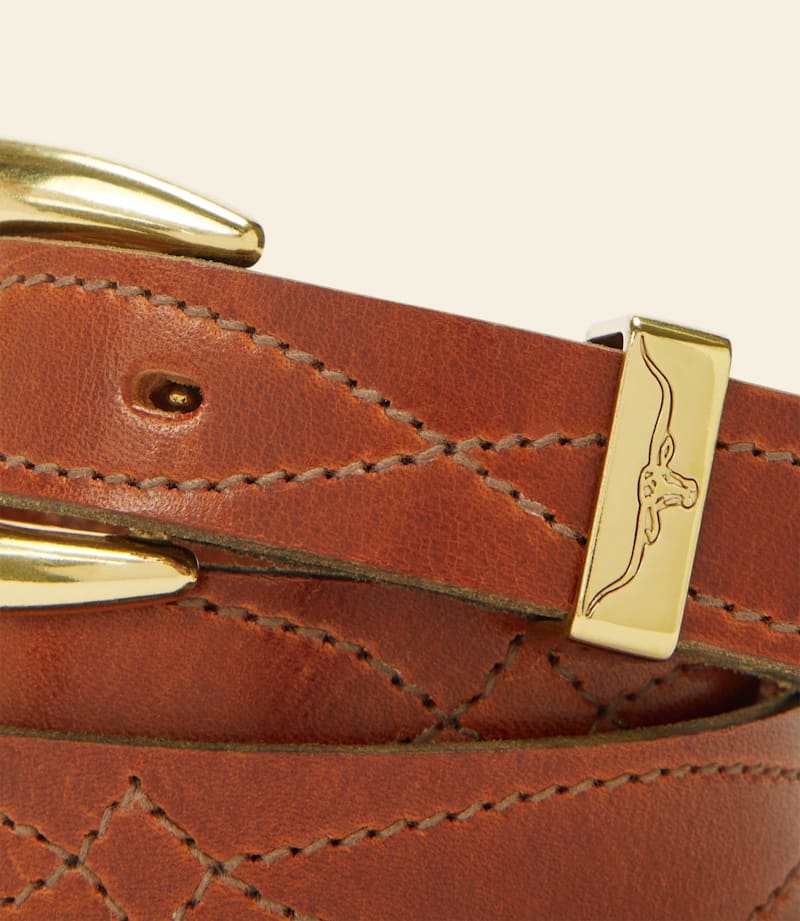 Cate Stitched Belt Tan