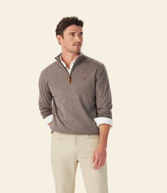 Ernest Merino 1/4 Zip Knit Nutmeg