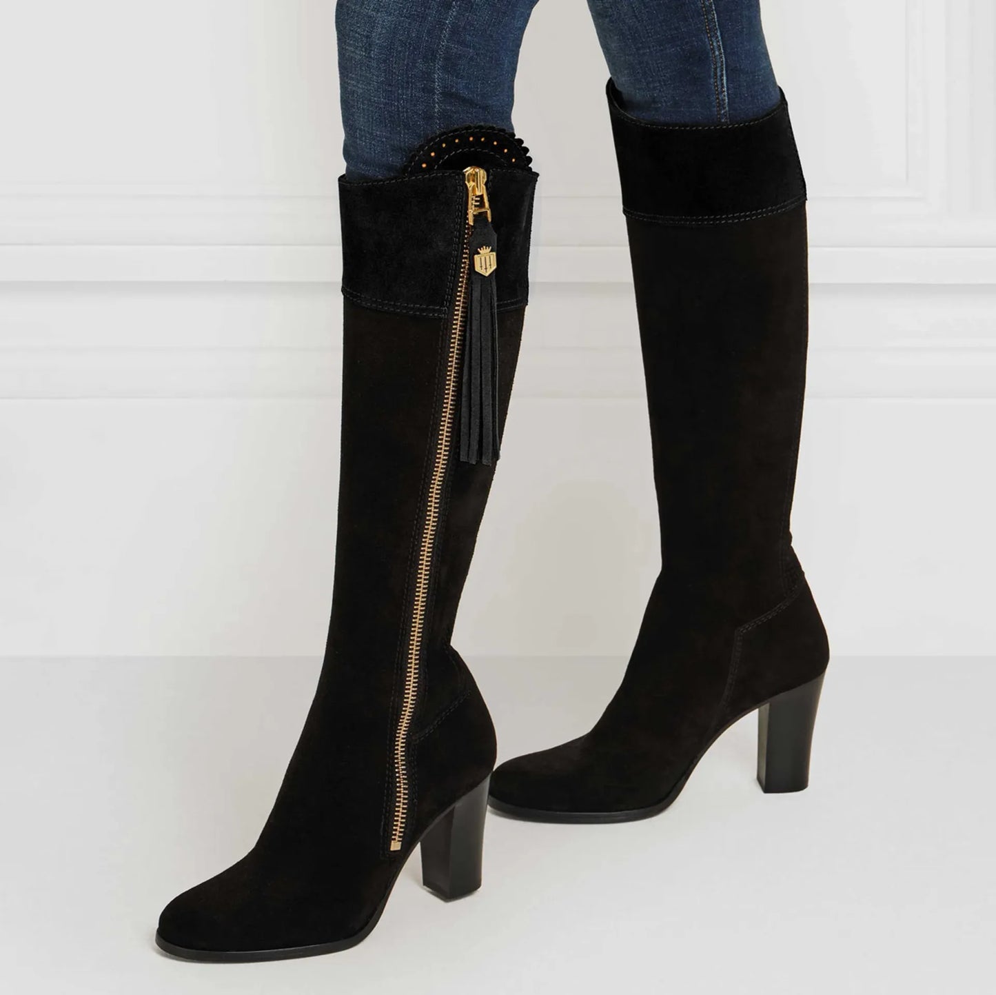 Regina High Heeled Black Suede