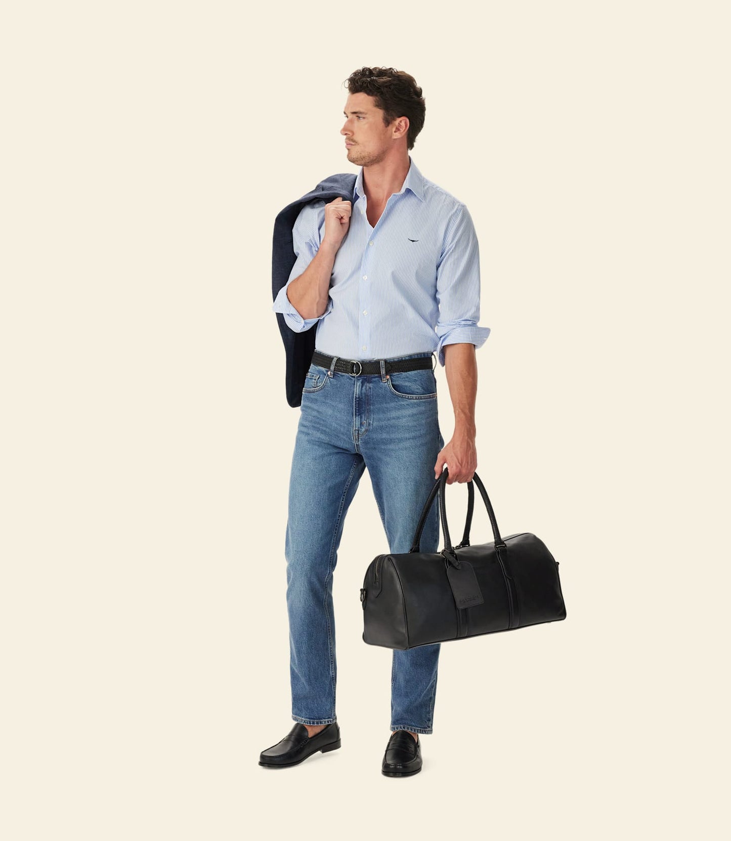 Sommers Poplin Stripe Shirt White/Blue