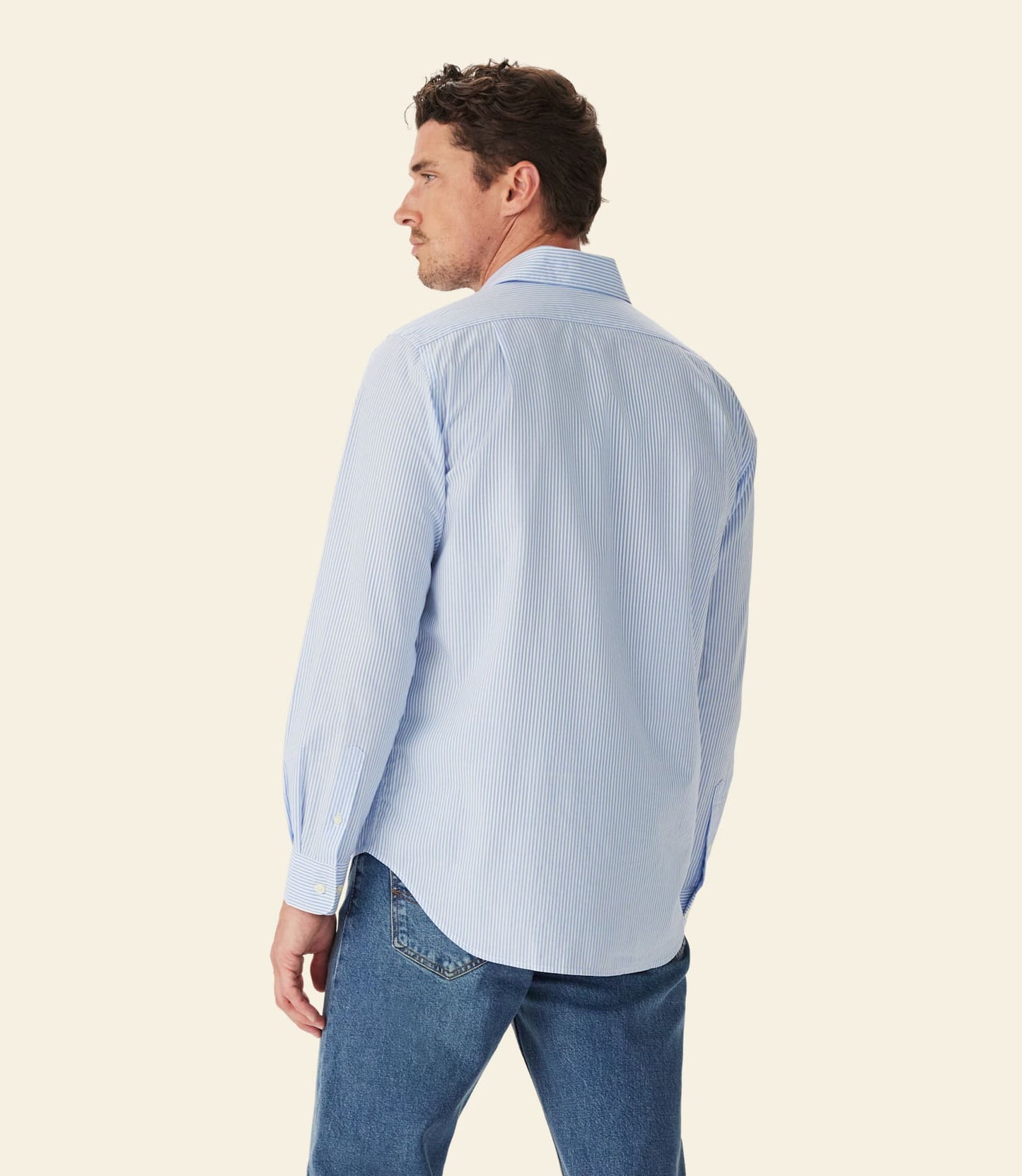 Sommers Poplin Stripe Shirt White/Blue
