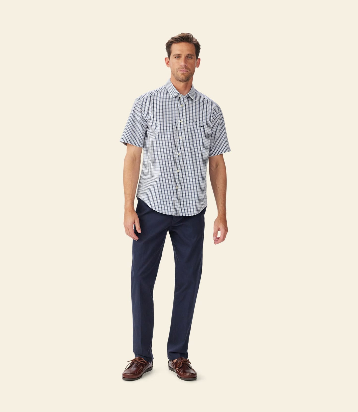 Augusta Poplin  Shirt White/Blue