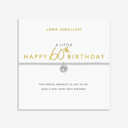 A Little 'Happy 60th Birthday' Bracelet in Silver Plating