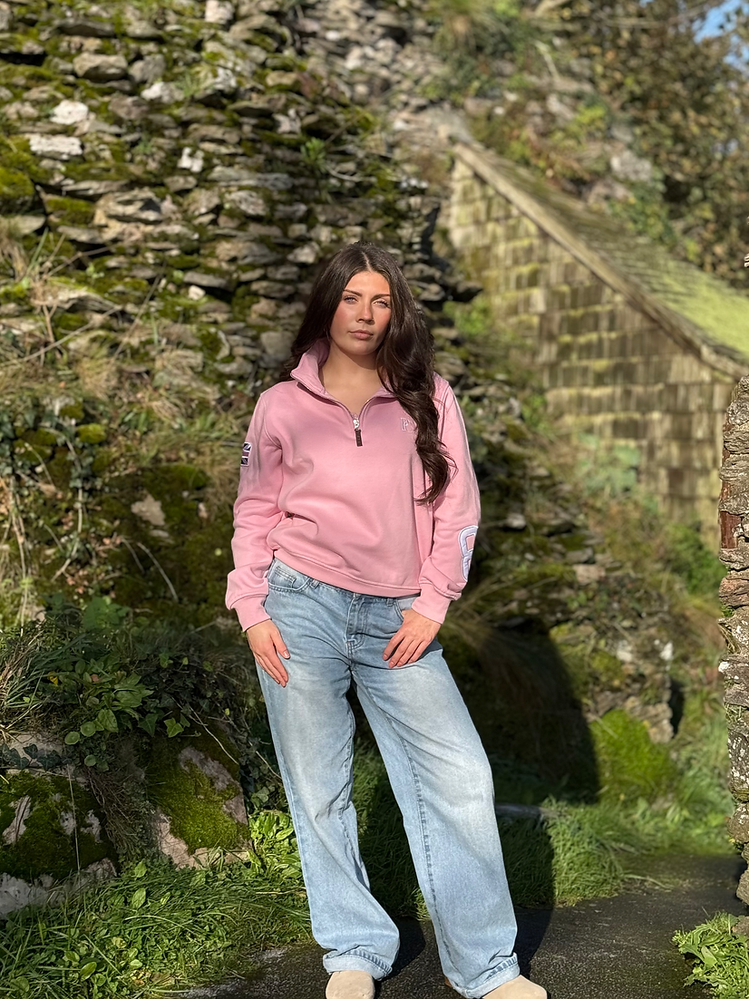 Tidal 1/4 Zip Monogram Provence Pink