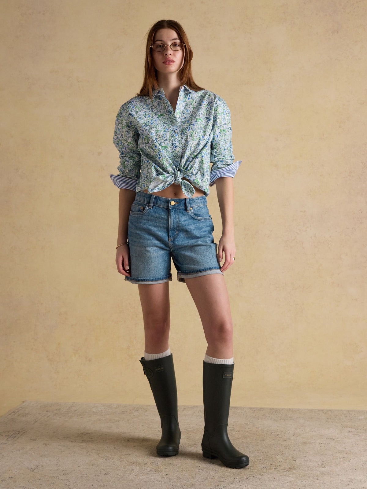 Mid Indigo Blue Denim Shorts