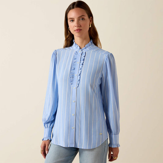 Cricklade Blouse Pacific Blue Stripe