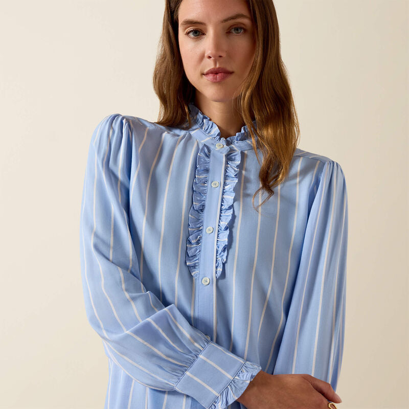 Cricklade Blouse Pacific Blue Stripe