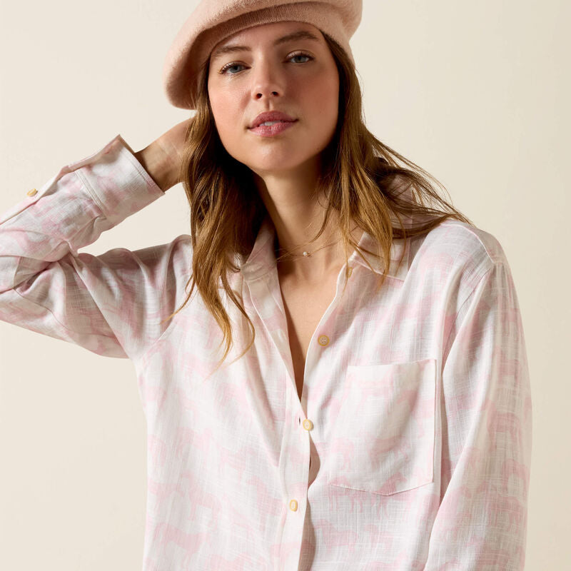 Rudford Shirt Icy Pink Horse Print