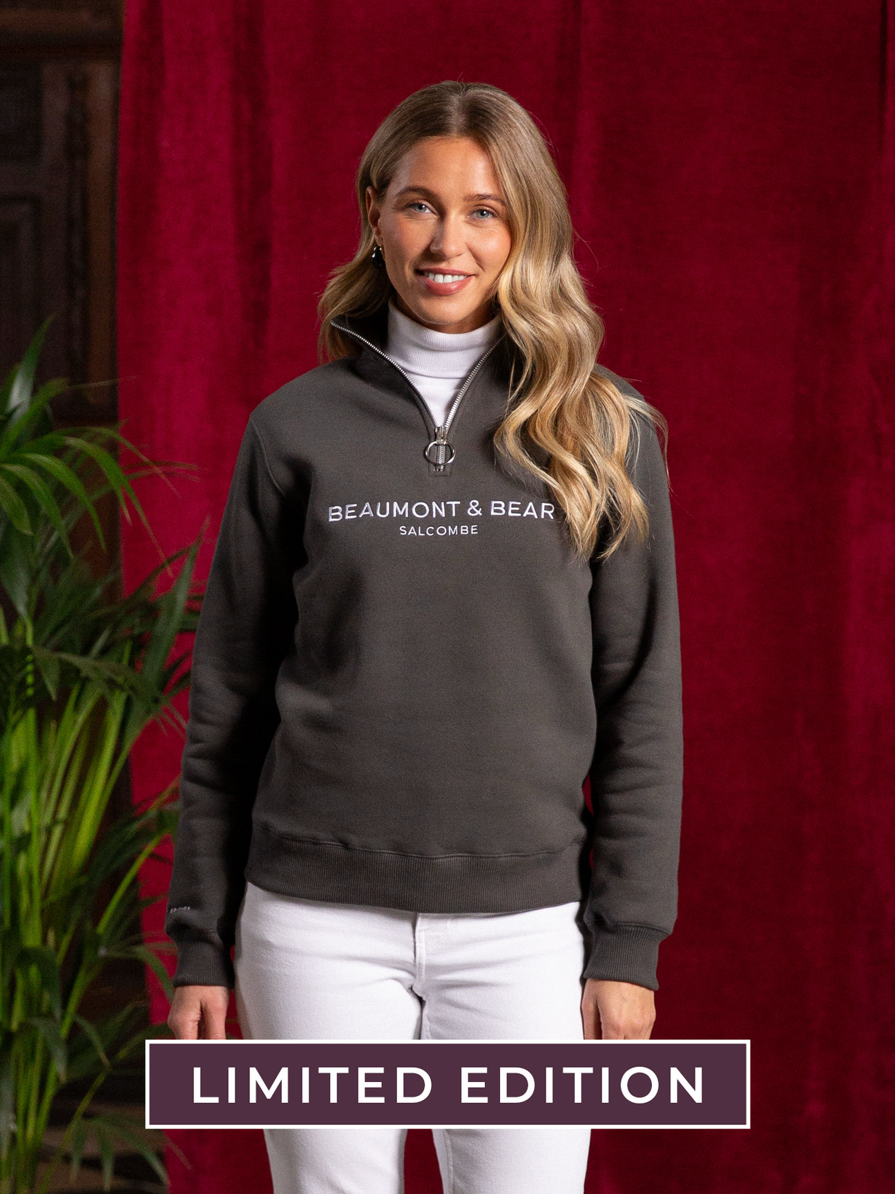 Kingswear Limited Edition Unisex Quarter Zip - Charcoal