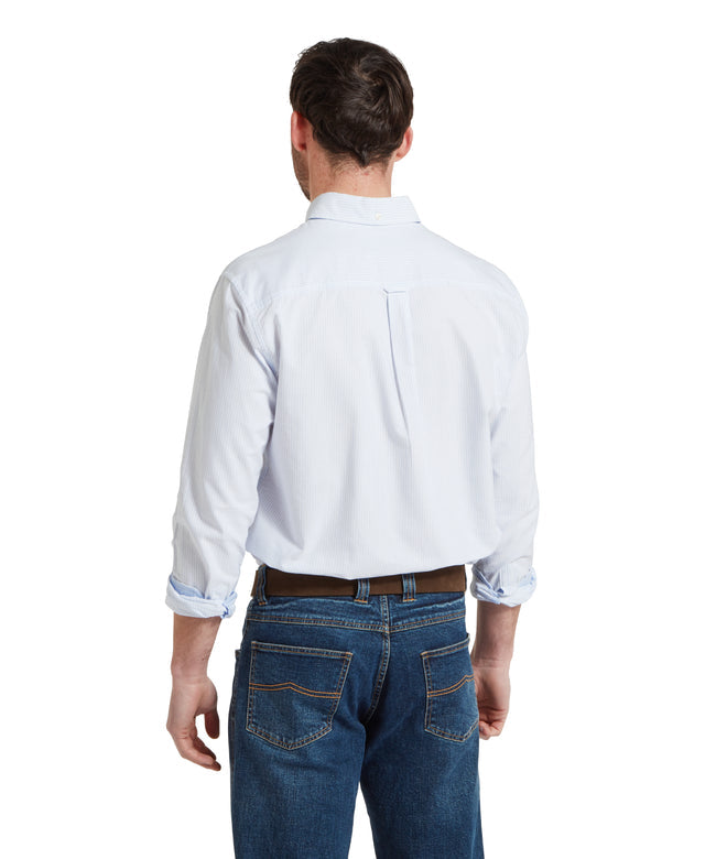 Holt Soft Oxford Tailored Shirt Pale Blue Stripe