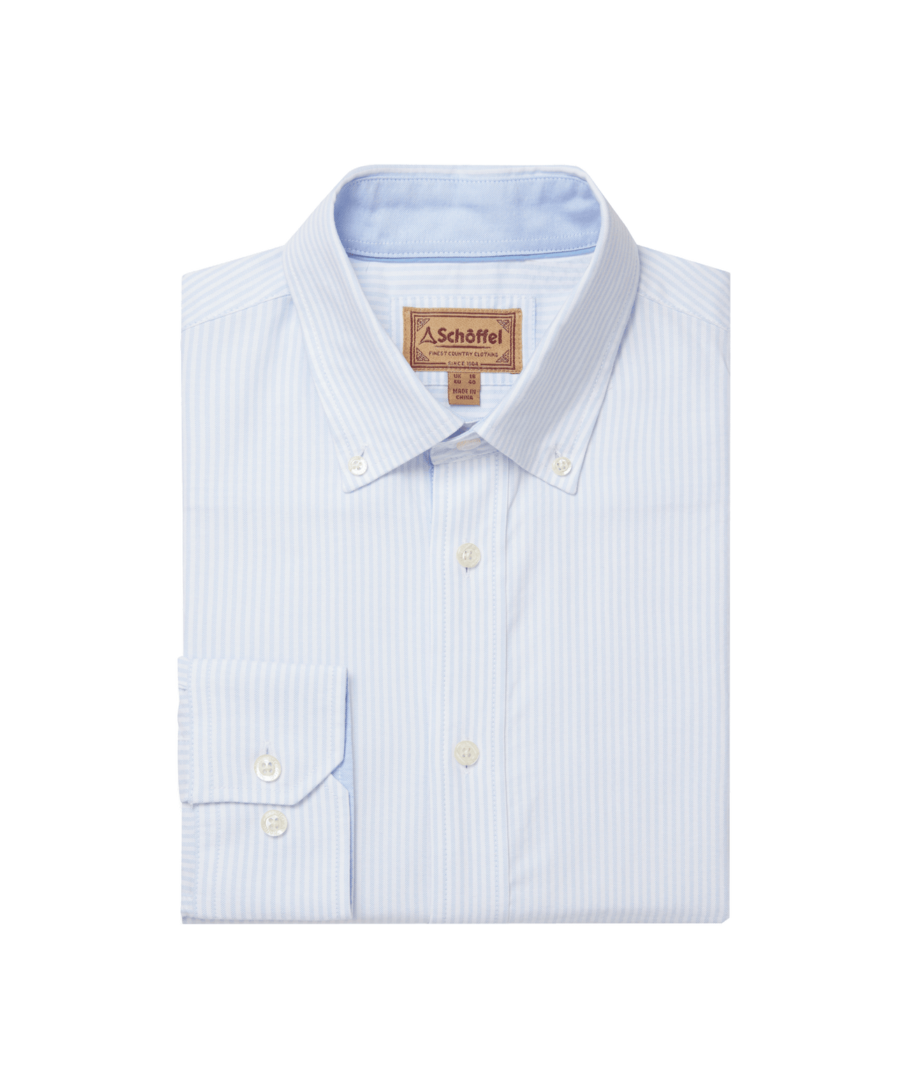 Holt Soft Oxford Tailored Shirt Pale Blue Stripe