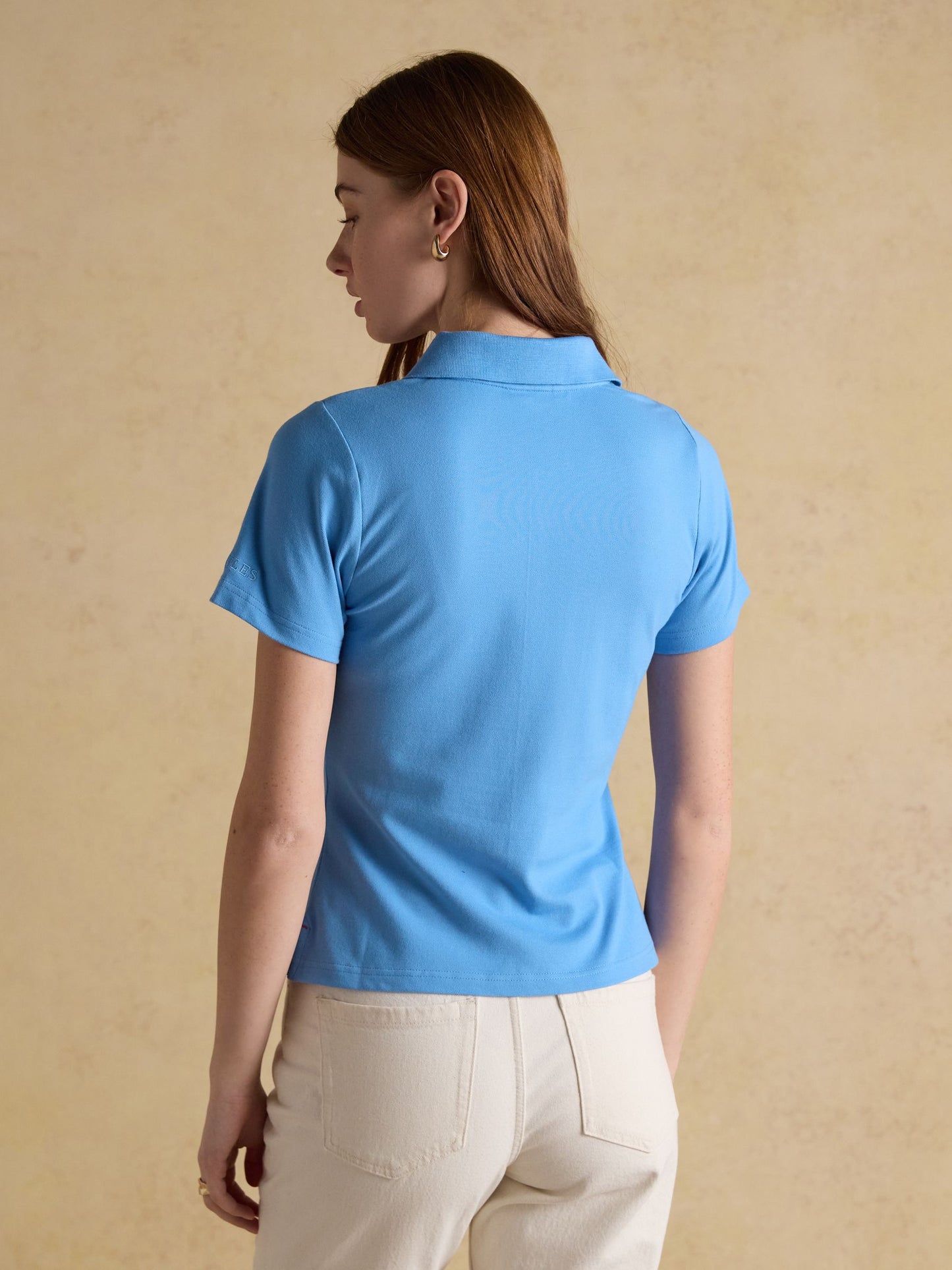 Jonty Fox Blue Slim Fit Cotton Pique Polo Shirt Blue