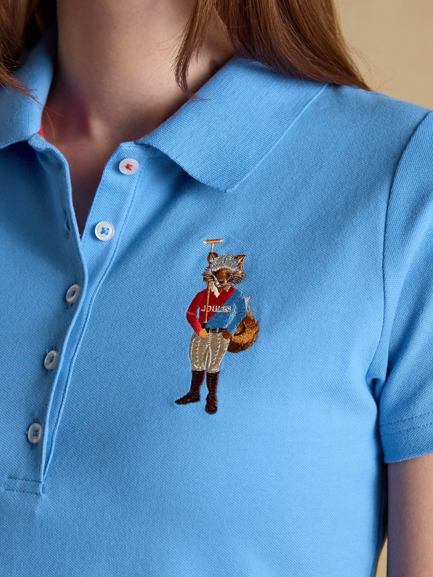 Jonty Fox Blue Slim Fit Cotton Pique Polo Shirt Blue