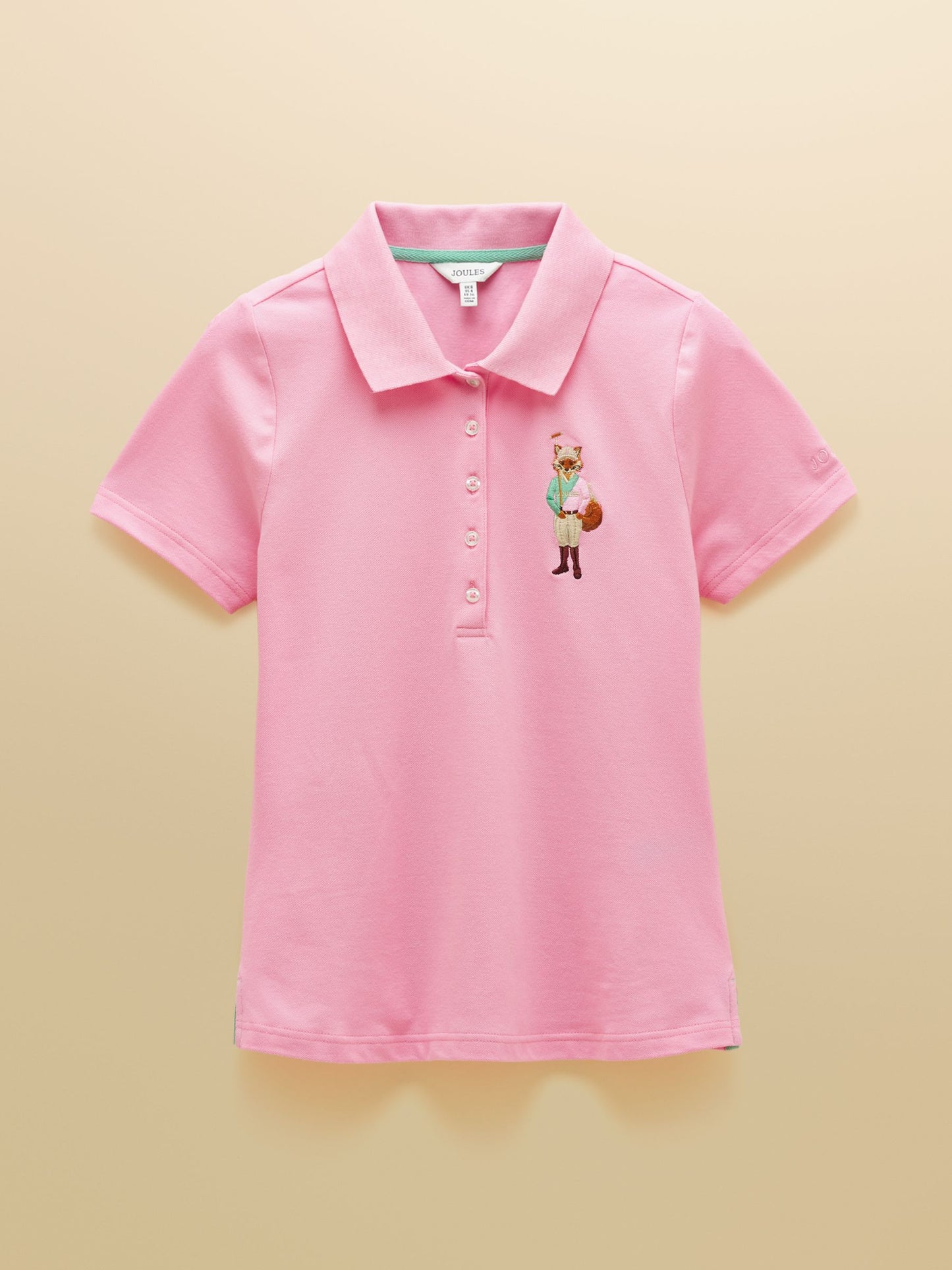 Jonty Fox Pink Slim Fit Cotton Pique Polo Shirt Pink