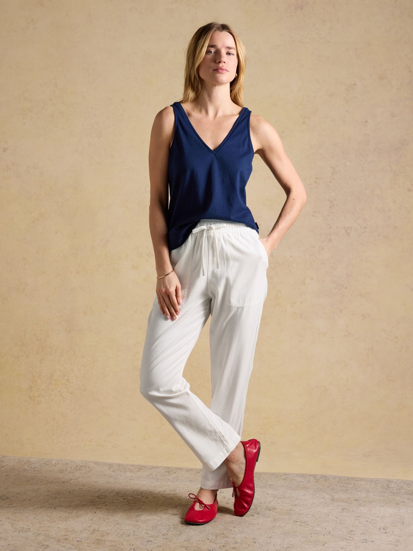 Delilah Navy V-Neck Jersey Vest Navy