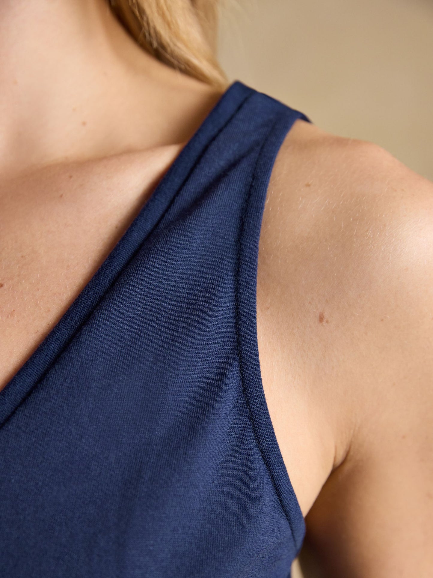 Delilah Navy V-Neck Jersey Vest Navy