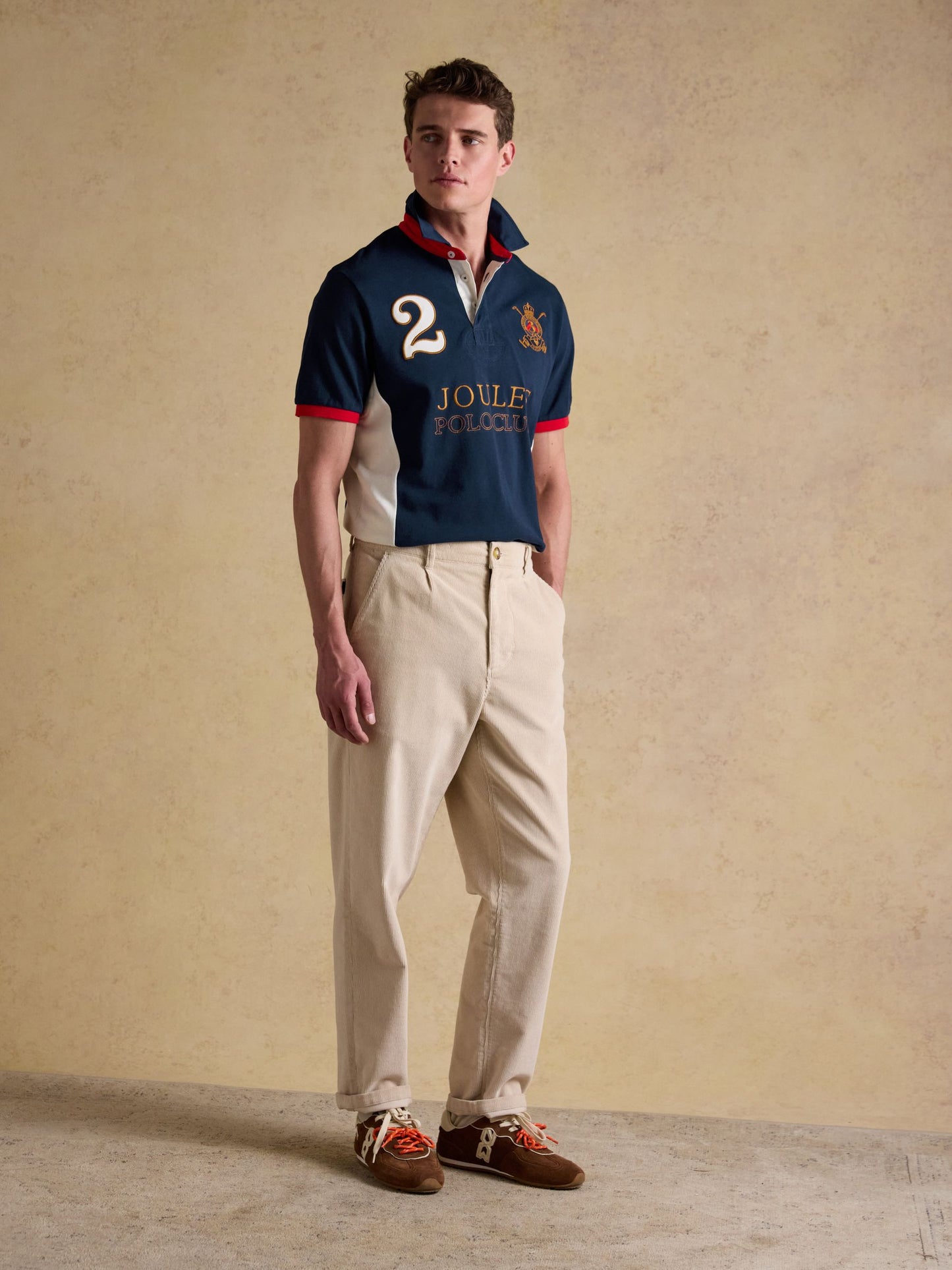 Red/Navy/White Embellished Cotton Pique Polo Shirt