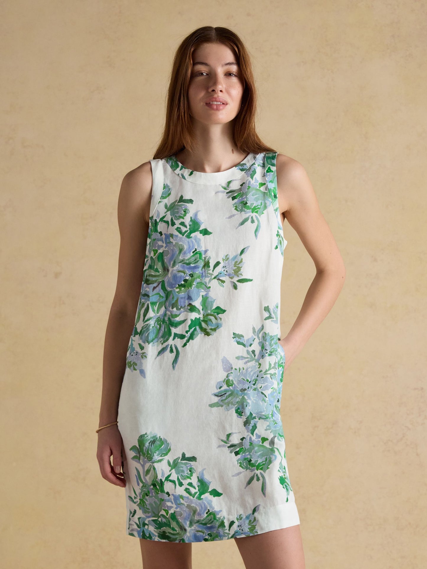 Delphine Blue Floral Shift Dress Blue Floral