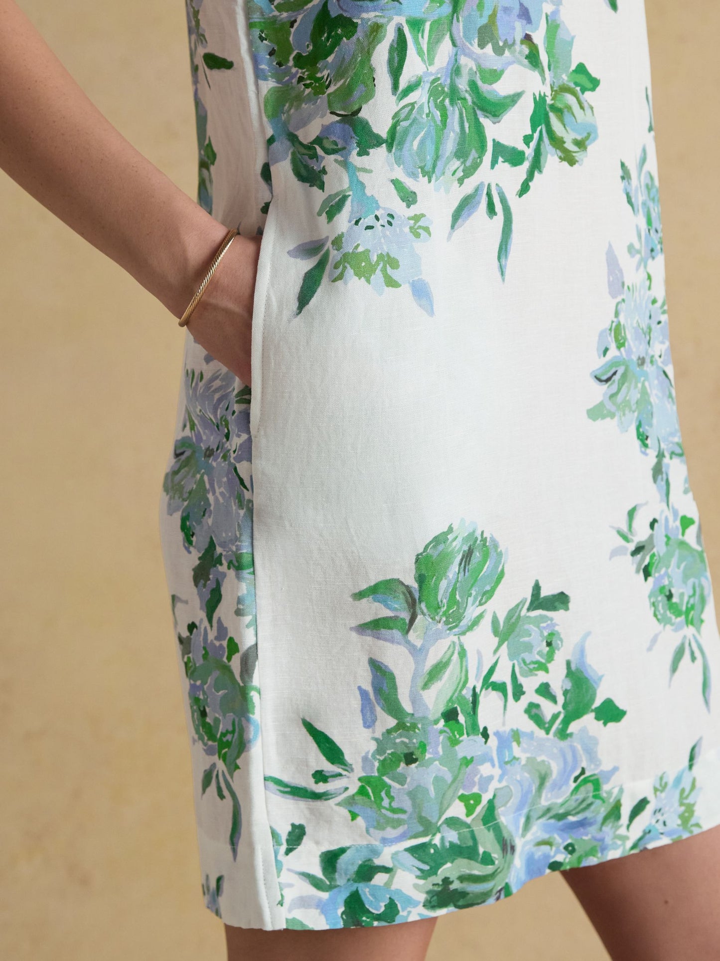 Delphine Blue Floral Shift Dress Blue Floral