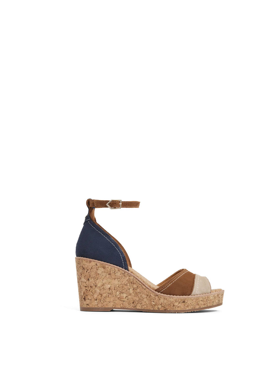 Santorini Tri-Colour Mid Wedge Shoes