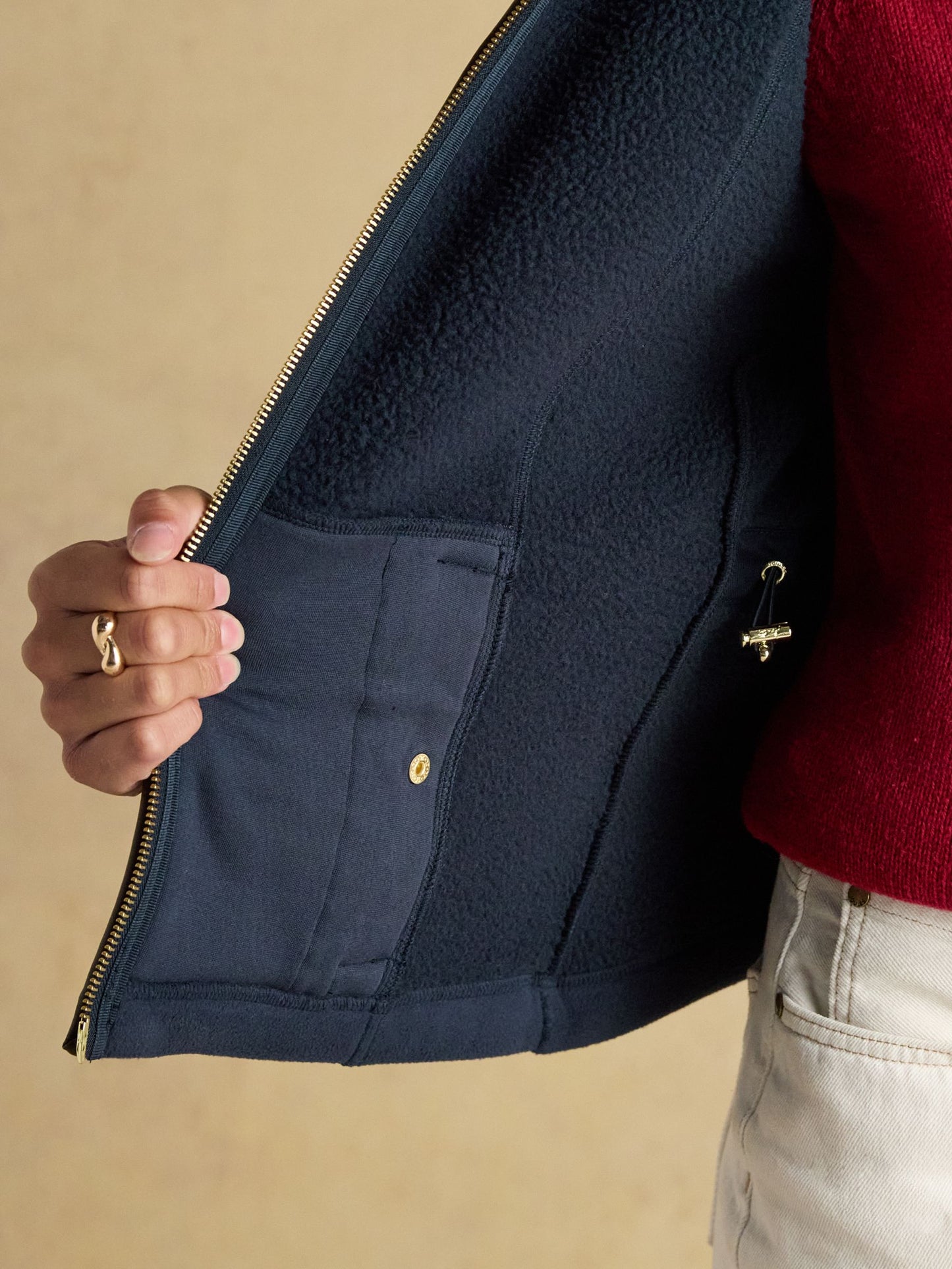 Heritage Navy Blue Regular Fleece Gilet