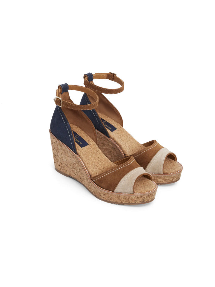 Santorini Tri-Colour Mid Wedge Shoes
