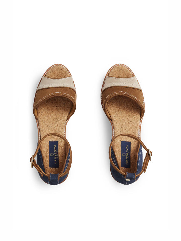 Santorini Tri-Colour Mid Wedge Shoes