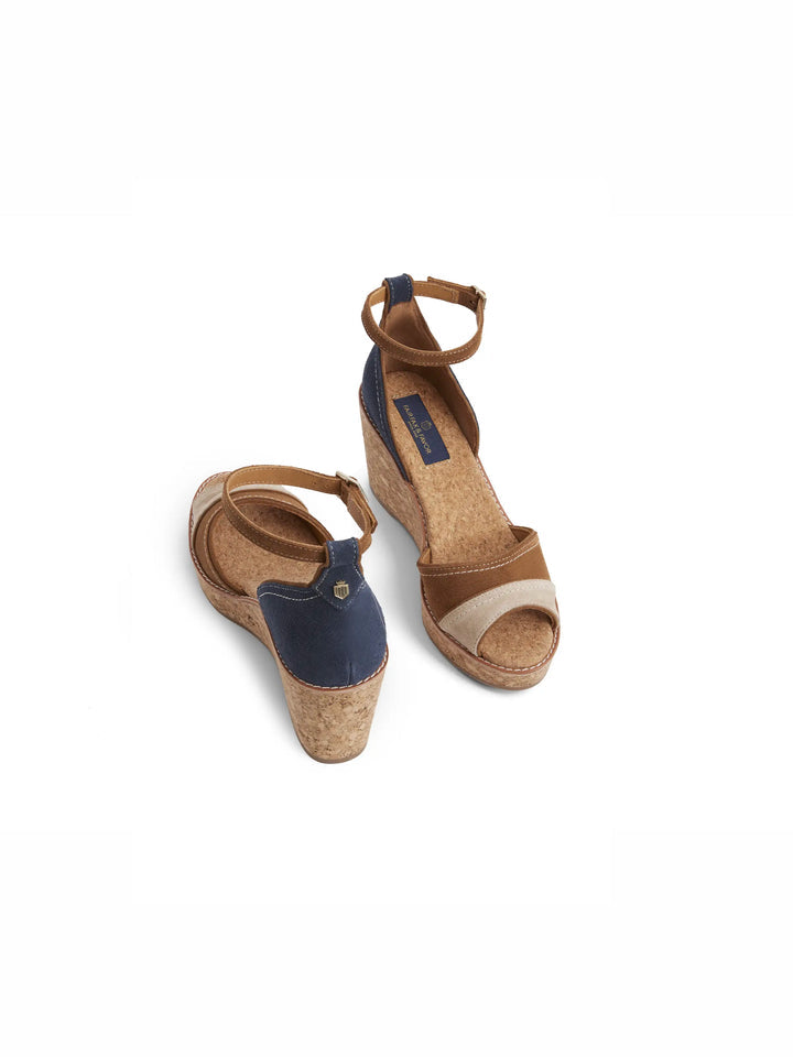 Santorini Tri-Colour Mid Wedge Shoes