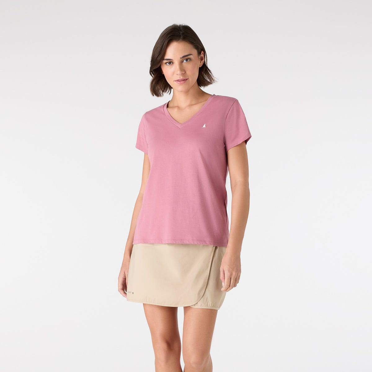 Original V Neck Tee Pink Chalk