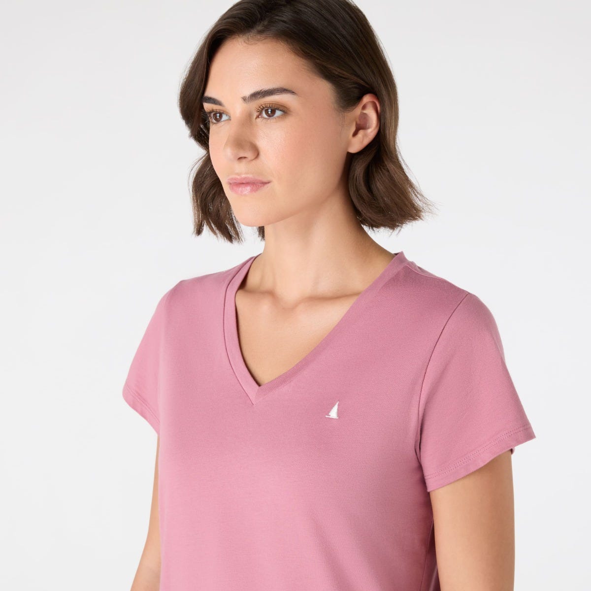 Original V Neck Tee Pink Chalk