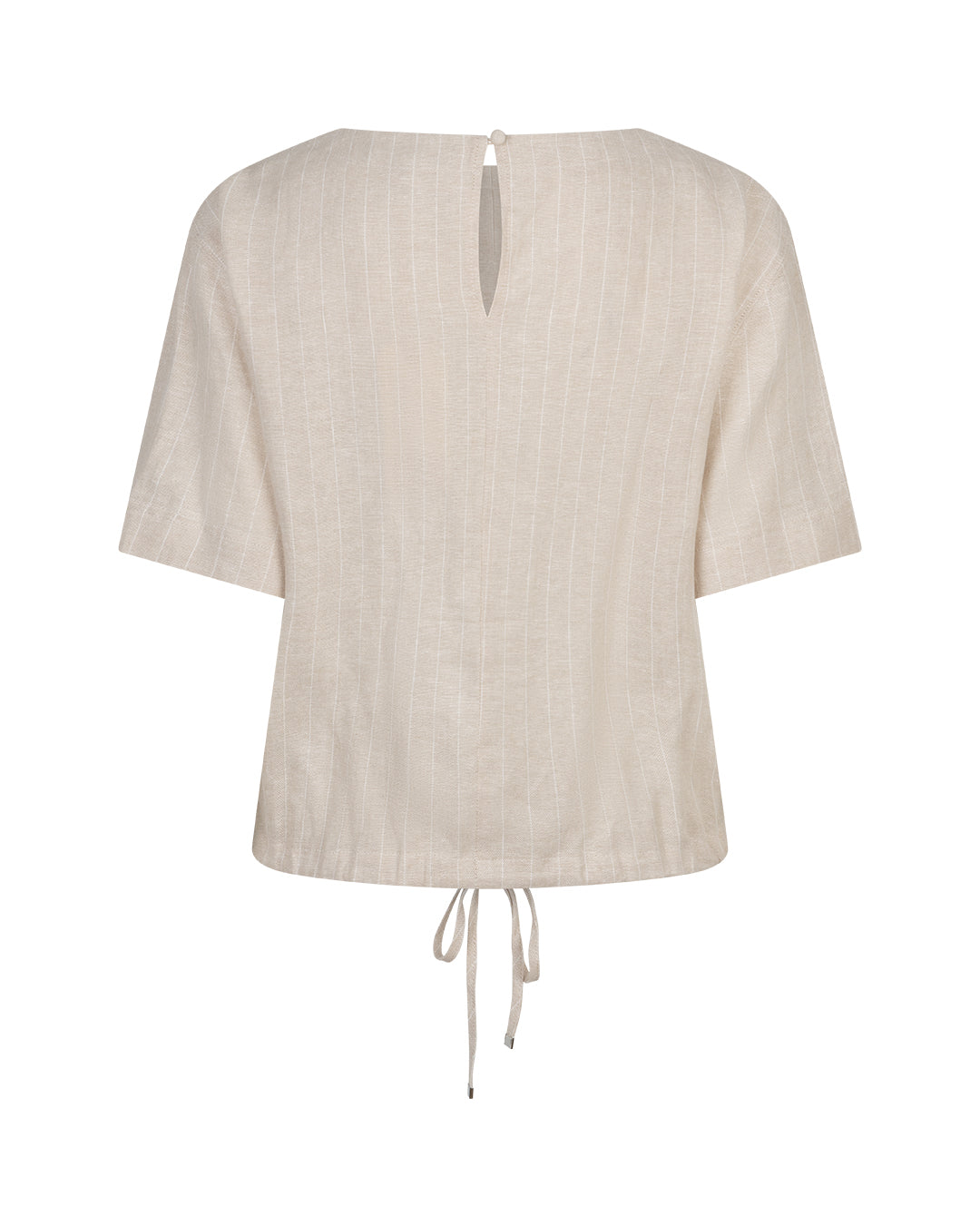 Skyler Linen Pinstripe Top Pebble